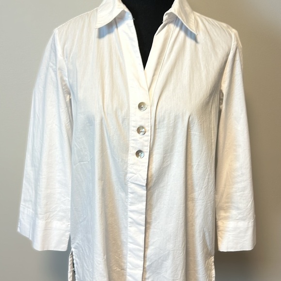 Zac & Rachel White Button-Front Tunic Sz S - Picture 5 of 8